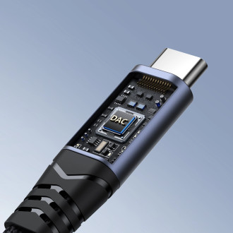 Joyroom SY-C02 2v1 DAC adaptér USB-C na USB-C / 3,5 mm mini jack - černý