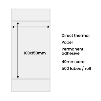Termoetikety 100x150mm (500 kusů) - bílá