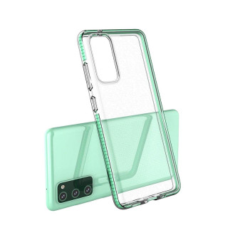 Spring Case clear TPU gel protective cover with colorful frame for Samsung Galaxy S21 5G blue