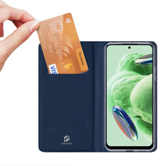 Pouzdro Dux Ducis Skin Pro pro Xiaomi Redmi Note 12 Pro+ flip cover card stojánek na peněženku modrý