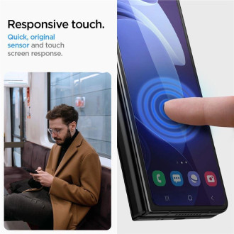 TEMPERED GLASS Spigen &quot;EZ FIT&quot; + HINGE FILM GALAXY WITH FOLD 4