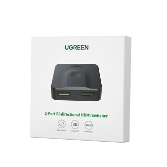 Ugreen přepínač Rozbočovač HDMI - 2x HDMI 4K 60Hz černý (CM217)