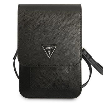 Guess Handbag GUWBSATMBK black / black Saffiano Triangle