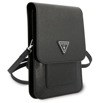 Guess Handbag GUWBSATMBK black / black Saffiano Triangle