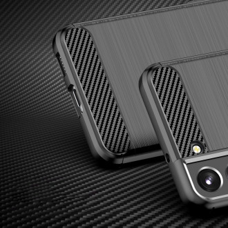 Carbon Case Flexible TPU Cover for Samsung Galaxy S22 + (S22 Plus) black