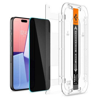 TEPELNÉ SKLO Spigen GLAS.TR &quot;EZ FIT&quot; 2 BALENÍ IPHONE 15 PRO OCHRANA OSOBNÍCH ÚDAJŮ