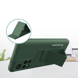 Wozinsky Kickstand Case Silicone Stand Cover for Xiaomi Poco M4 Pro 5G red
