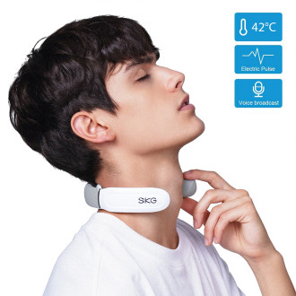 SKG 4356E masážní stroj na krk s elektrostimulací a obkladem - bílý