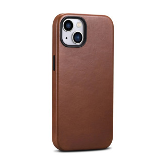 iCarer Oil Wax Premium Leather Case magnetic leather case iPhone 14 with MagSafe brown (WMI14220701-RB)