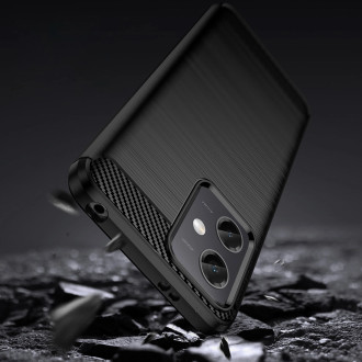 Karbonové pouzdro pro Xiaomi Poco X5 5G / Redmi Note 12 5G flexibilní silikonový karbonový kryt černý