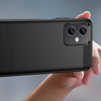Karbonové pouzdro pro Xiaomi Poco X5 5G / Redmi Note 12 5G flexibilní silikonový karbonový kryt černý