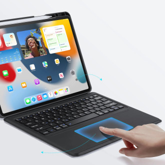 Dux Ducis DK Series Bluetooth klávesnice pouzdro pro Apple iPad Pro 12.9 (2020/2021/2022) – černé