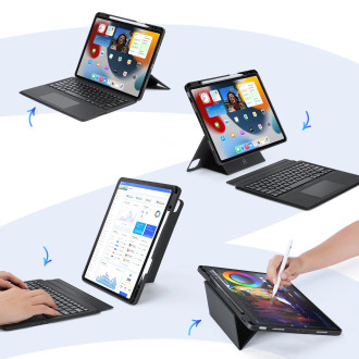Dux Ducis DK Series Bluetooth klávesnice pouzdro pro Apple iPad Pro 12.9 (2020/2021/2022) – černé