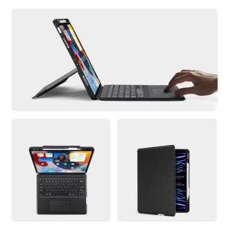 Dux Ducis DK Series Bluetooth klávesnice pouzdro pro Apple iPad Pro 12.9 (2020/2021/2022) – černé