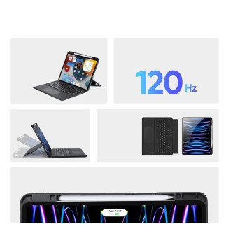 Dux Ducis DK Series Bluetooth klávesnice pouzdro pro Apple iPad Pro 12.9 (2020/2021/2022) – černé