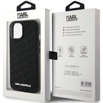 Pouzdro Karl Lagerfeld Quilted K Pattern pro iPhone 15 Plus / 14 Plus - černé