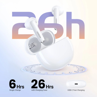 Bezdrátová sluchátka Ugreen HiTune H5 WS201 TWS - bílá
