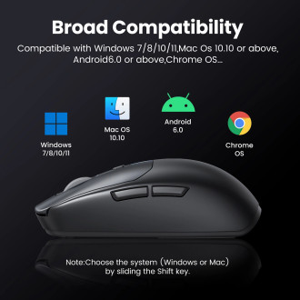Počítačová myš Ugreen MU103 Bluetooth 5.0 / 2,4GHz USB přijímač - černá