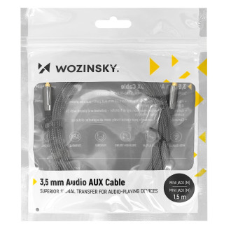 Wozinsky univerzální mini jack kabel 2x AUX kabel 3 m černý