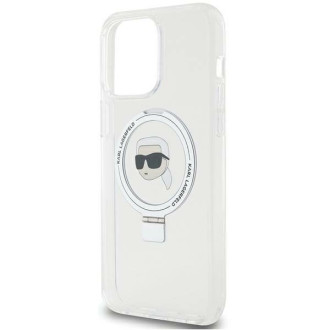Karl Lagerfeld KLHMP15XHMRSKHH iPhone 15 Pro Max 6,7&quot; bílé/bílé pevné pouzdro Ring Stand Karl Head MagSafe
