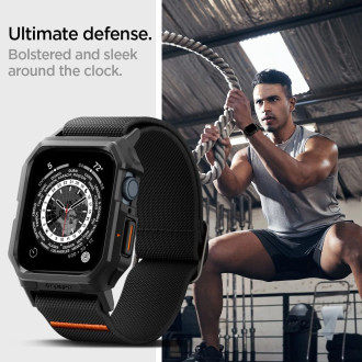 Pouzdro Spigen Lite Fit Pro s páskem pro Apple Watch 4 / 5 / 6 / 7 / 8 / 9 / SE (44 / 45 mm) - matná černá