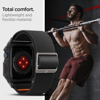 Pouzdro Spigen Lite Fit Pro s páskem pro Apple Watch 4 / 5 / 6 / 7 / 8 / 9 / SE (44 / 45 mm) - matná černá