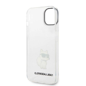 Pouzdro Karl Lagerfeld Ikonik Choupette pro iPhone 14 Plus - průhledné