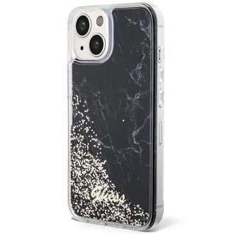 Pouzdro Guess Liquid Glitter Marble pro iPhone 14 - černé