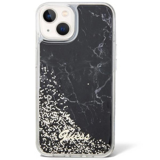 Pouzdro Guess Liquid Glitter Marble pro iPhone 14 - černé
