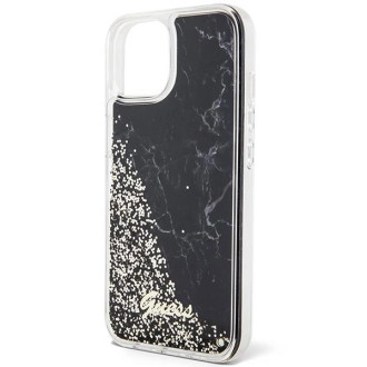 Pouzdro Guess Liquid Glitter Marble pro iPhone 14 - černé