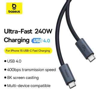 Baseus CB000068 USB-C - USB-C kabel 240W PD 8K 60Hz 1m - černý