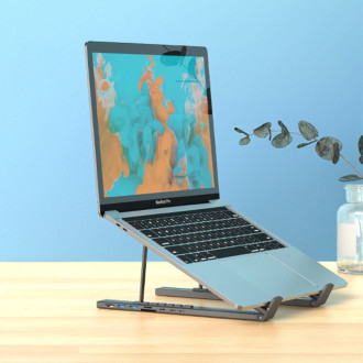 Stojan na notebook 7v1 Choetech HUB-M48 PD USB-C SD TF USB-A HDMI 100W + USB-C kabel - šedý