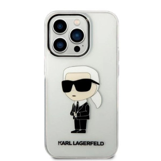 Karl Lagerfeld Ikonik Karl pouzdro pro iPhone 14 Pro - průhledné