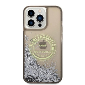 Pouzdro Karl Lagerfeld Liquid Glitter RSG pro iPhone 14 Pro Max - černé