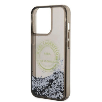 Pouzdro Karl Lagerfeld Liquid Glitter RSG pro iPhone 14 Pro Max - černé