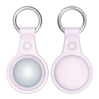 Dux Ducis 4pcs set Silicone flexible cover keychain loop case for Apple AirTag (Black / Green / Pink / Blue)