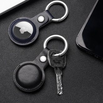 Dux Ducis 4pcs set Silicone flexible cover keychain loop case for Apple AirTag (Black / Green / Pink / Blue)