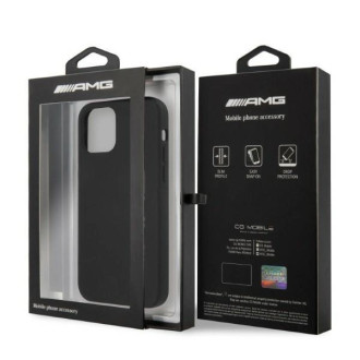 Pouzdro AMG Silikonové Big Logo pro iPhone 12 Pro Max - černé