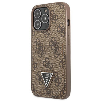 Pouzdro Guess 4G Triangle Logo Cardslot pro iPhone 13 Pro / 13 – hnědé