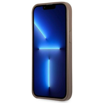 Pouzdro Guess 4G Triangle Logo Cardslot pro iPhone 13 Pro / 13 – hnědé