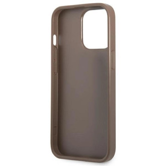 Pouzdro Guess 4G Triangle Logo Cardslot pro iPhone 13 Pro / 13 – hnědé