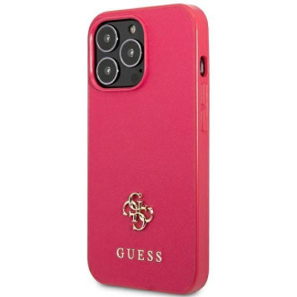 Pouzdro Guess Saffiano 4G Small Metal Logo pro iPhone 13 Pro / 13 - růžové