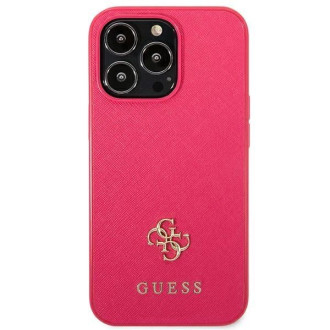 Pouzdro Guess Saffiano 4G Small Metal Logo pro iPhone 13 Pro / 13 - růžové