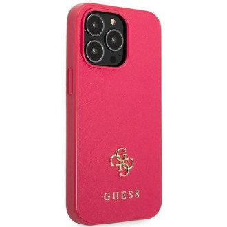 Pouzdro Guess Saffiano 4G Small Metal Logo pro iPhone 13 Pro / 13 - růžové