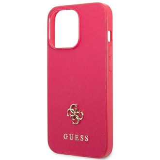 Pouzdro Guess Saffiano 4G Small Metal Logo pro iPhone 13 Pro / 13 - růžové