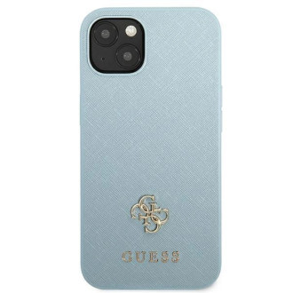 Pouzdro Guess Saffiano 4G Small Metal Logo pro iPhone 13 mini - modré