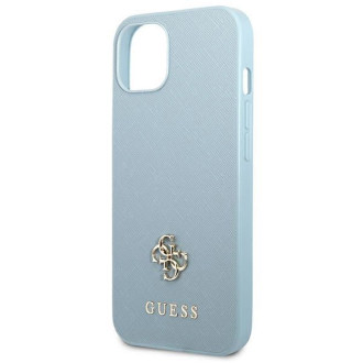 Pouzdro Guess Saffiano 4G Small Metal Logo pro iPhone 13 mini - modré