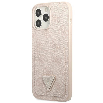 Pouzdro Guess 4G Triangle Logo Cardslot pro iPhone 13 Pro Max - růžové