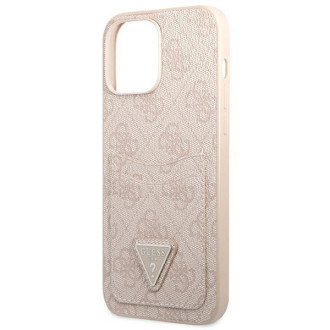 Pouzdro Guess 4G Triangle Logo Cardslot pro iPhone 13 Pro Max - růžové
