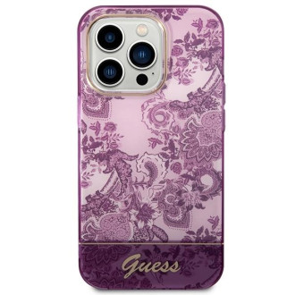 Pouzdro Guess Porcelain Collection pro iPhone 14 Pro Max - fuchsiové